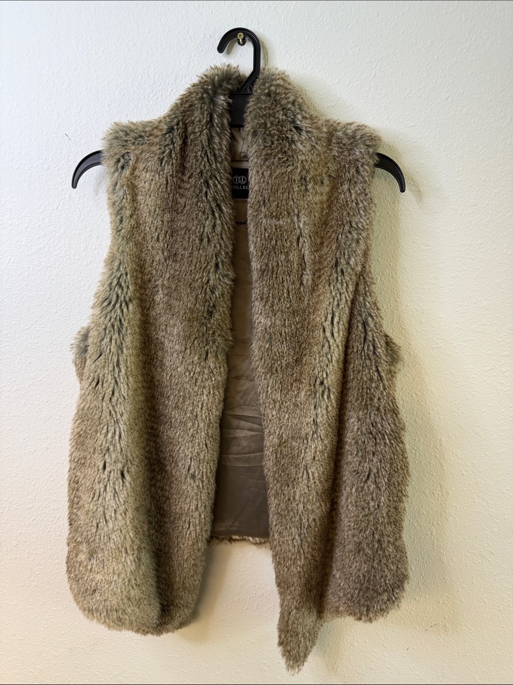 Tart Collections Taupe Faux Fur Sleeveless Vest